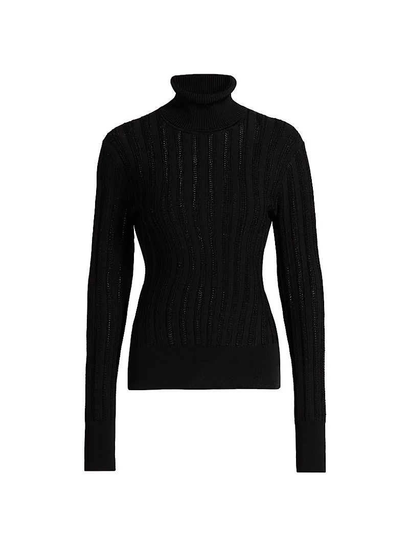 Nancy Pointelle Turtleneck Sweater