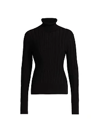 Nancy Pointelle Turtleneck Sweater
