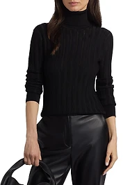 Nancy Pointelle Turtleneck Sweater