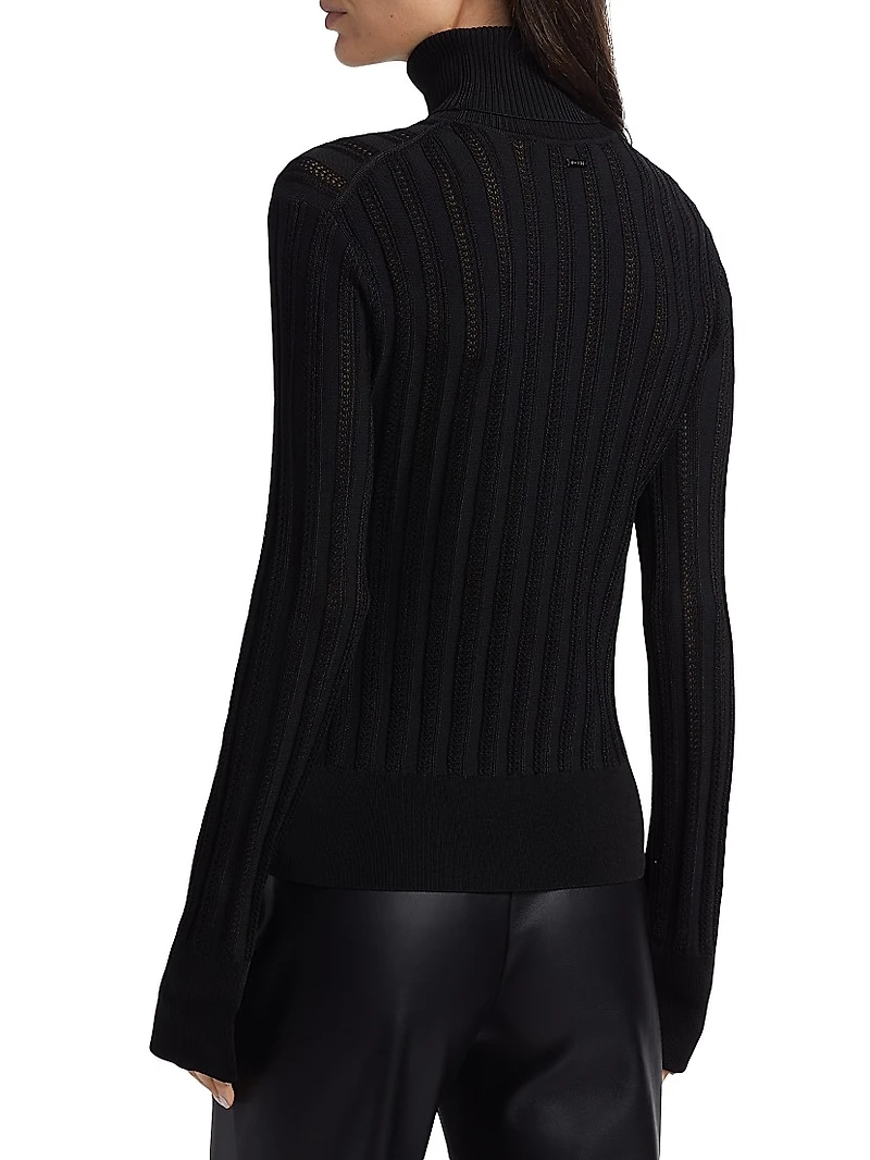 Nancy Pointelle Turtleneck Sweater