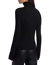 Nancy Pointelle Turtleneck Sweater