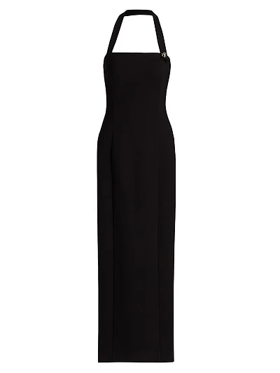 Davina Sculpted Halter Midi-Dress