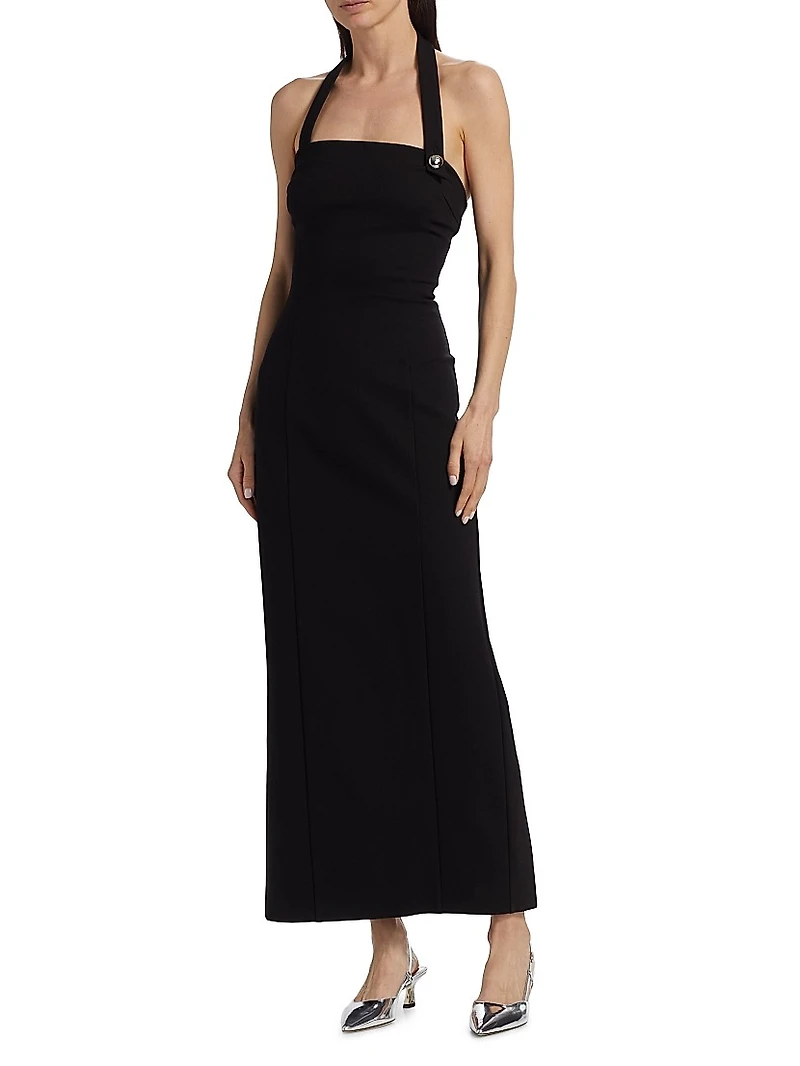 Davina Sculpted Halter Midi-Dress
