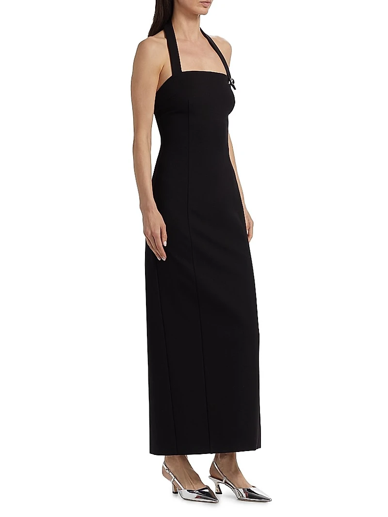 Davina Sculpted Halter Midi-Dress