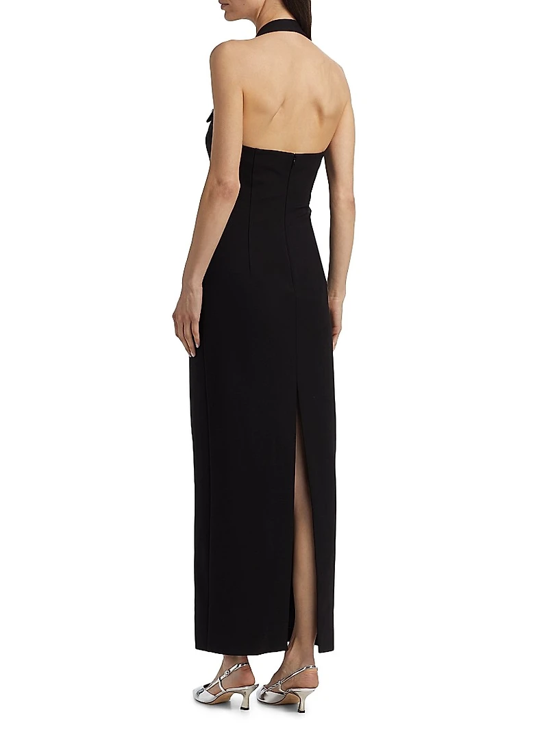 Davina Sculpted Halter Midi-Dress