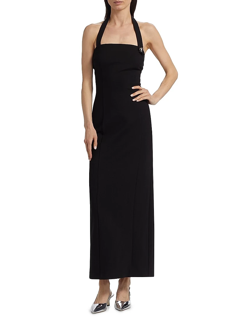 Davina Sculpted Halter Midi-Dress