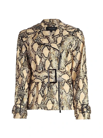 Brando Snake-Embossed Vegan Leather Biker Jacket