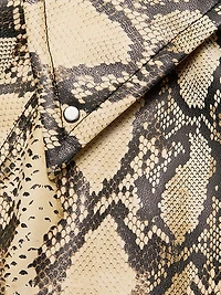 Brando Snake-Embossed Vegan Leather Biker Jacket