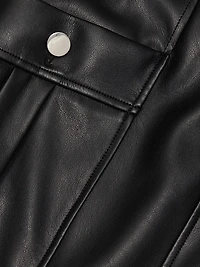 Fallon Vegan Leather Cargo Midi-Skirt