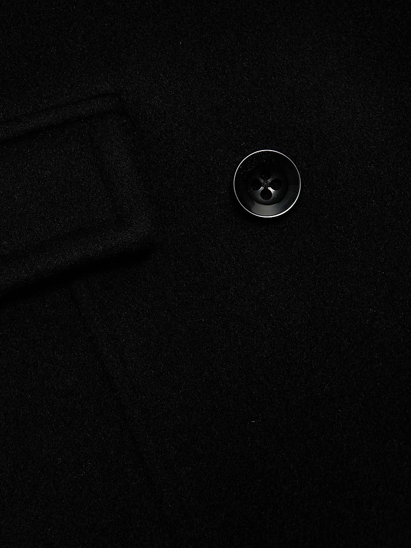 Bria Strong-Shoulder Double-Breasted Coat