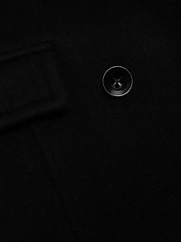 Bria Strong-Shoulder Double-Breasted Coat