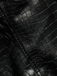 Chloe Croc-Embossed Faux Leather Trench Coat