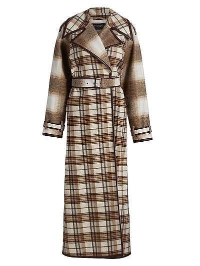 Chloe Plaid Trench Coat