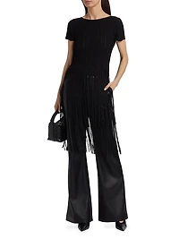 Kyra Pointelle Fringe Top