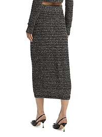 Tani Sequin Button-Front Midi-Skirt