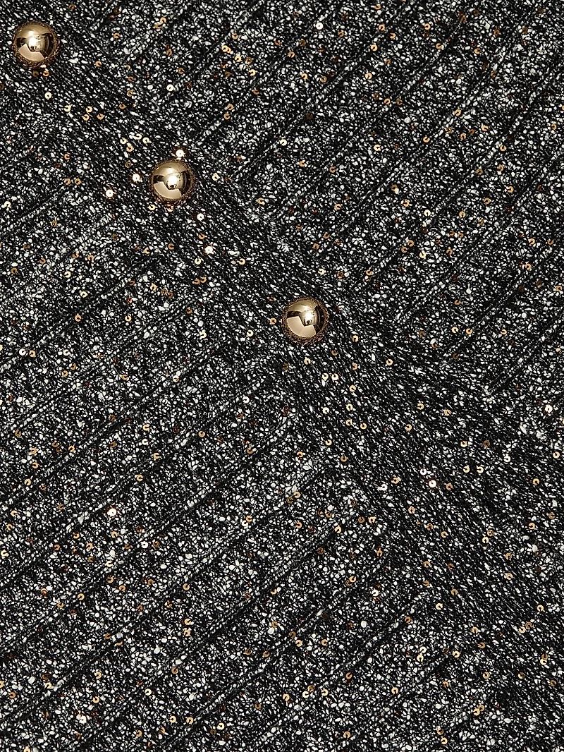 Tani Sequin Button-Front Midi-Skirt