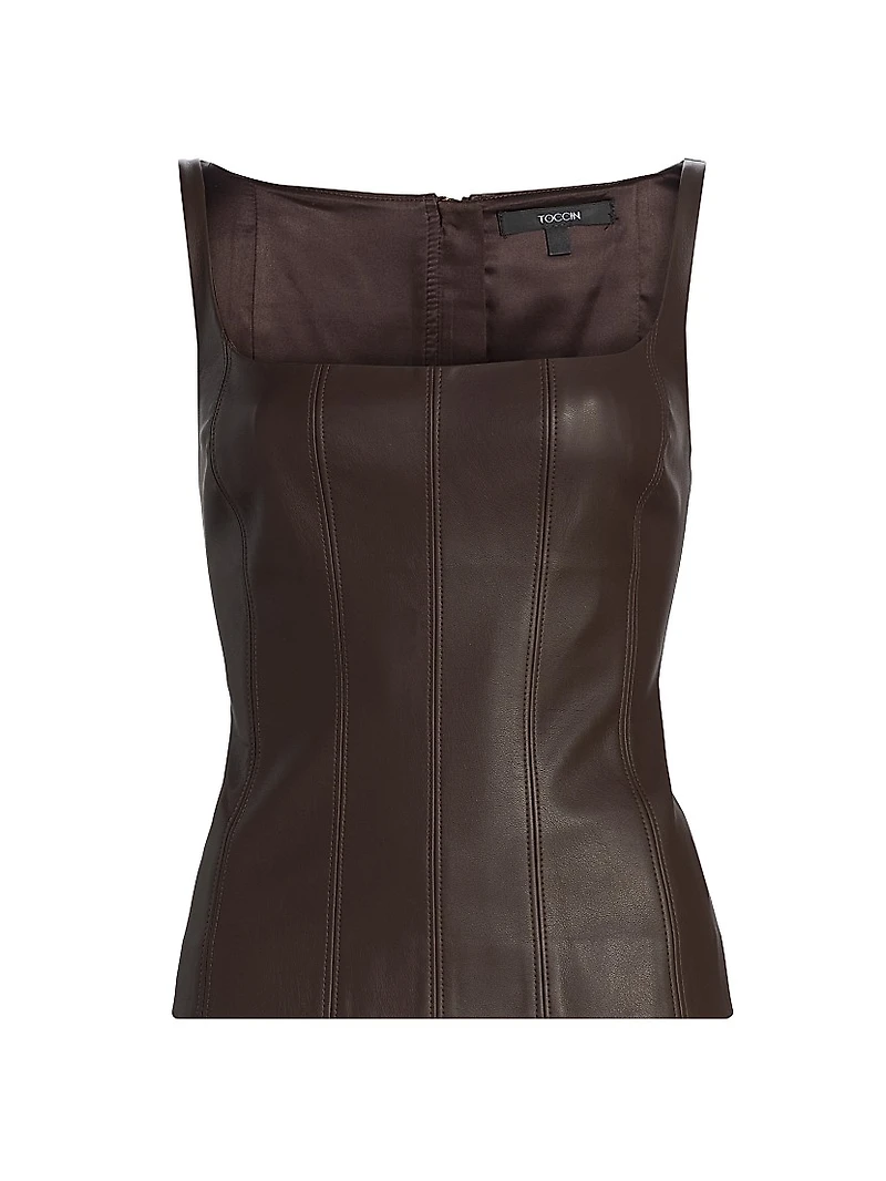 Bibi Sculpted Faux Leather Tank