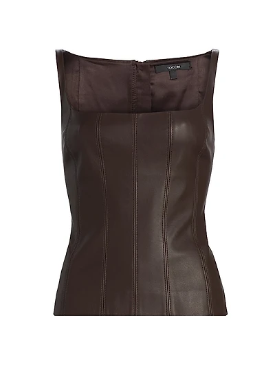 Bibi Sculpted Faux Leather Tank