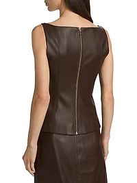 Bibi Sculpted Faux Leather Tank