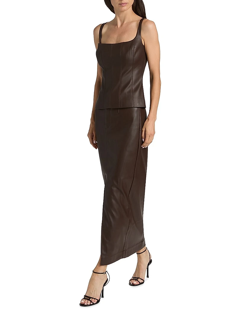 Bibi Sculpted Faux Leather Tank