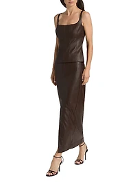 Bibi Sculpted Faux Leather Tank