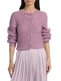 Samara Fuzzy Raglan-Sleeve Cardigan