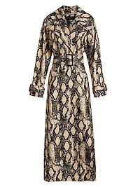 Chloe Snakeskin Faux Leather Trench Coat