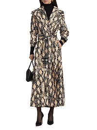 Chloe Snakeskin Faux Leather Trench Coat
