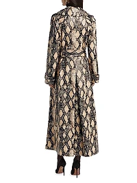 Chloe Snakeskin Faux Leather Trench Coat