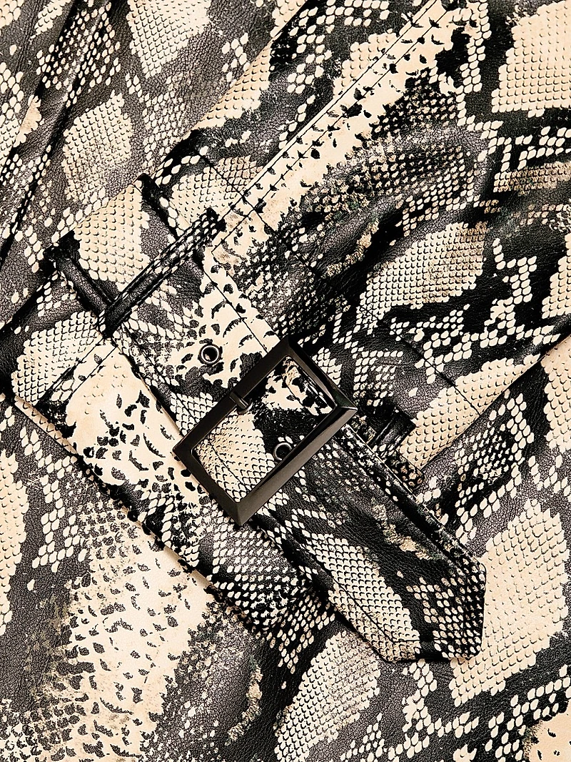 Chloe Snakeskin Faux Leather Trench Coat