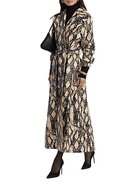 Chloe Snakeskin Faux Leather Trench Coat