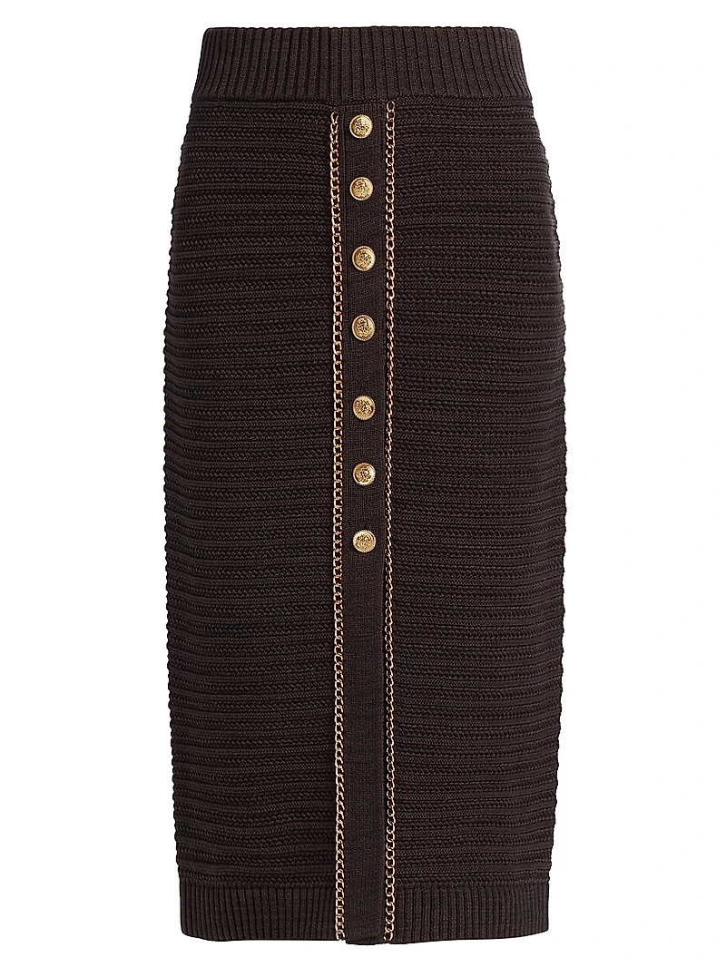 Tani Chain Cotton Midi-Skirt