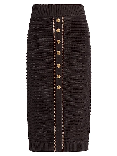 Tani Chain Cotton Midi-Skirt