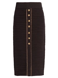 Tani Chain Cotton Midi-Skirt