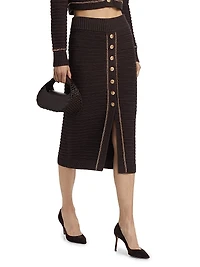 Tani Chain Cotton Midi-Skirt