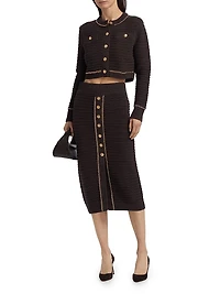 Tani Chain Cotton Midi-Skirt