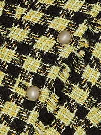 Mallory Strong-Shoulder Tweed Dress