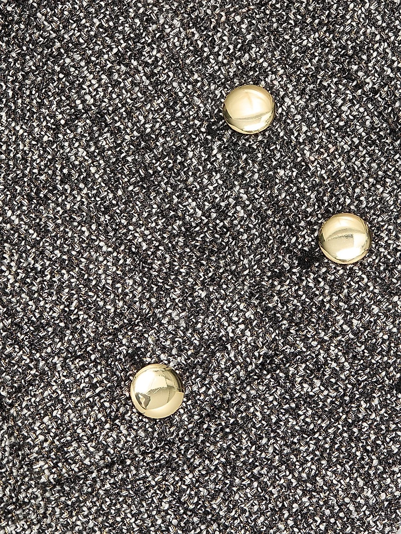 Georgia Tweed Button-Front Top