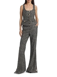 Georgia Tweed Button-Front Top