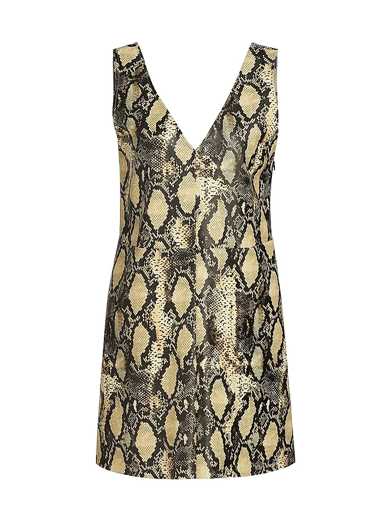 Malia Snakeskin Faux Leather Shift Dress