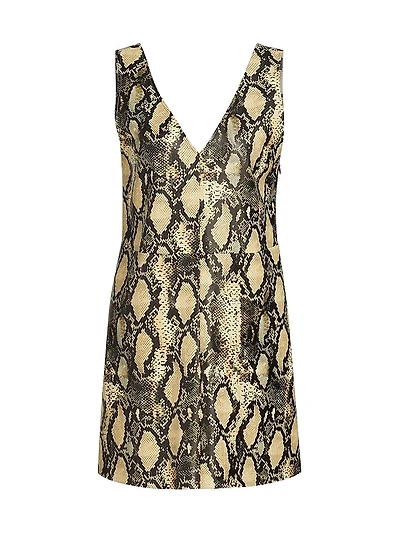 Malia Snakeskin Faux Leather Shift Dress