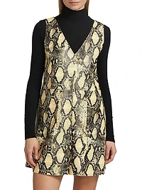 Malia Snakeskin Faux Leather Shift Dress