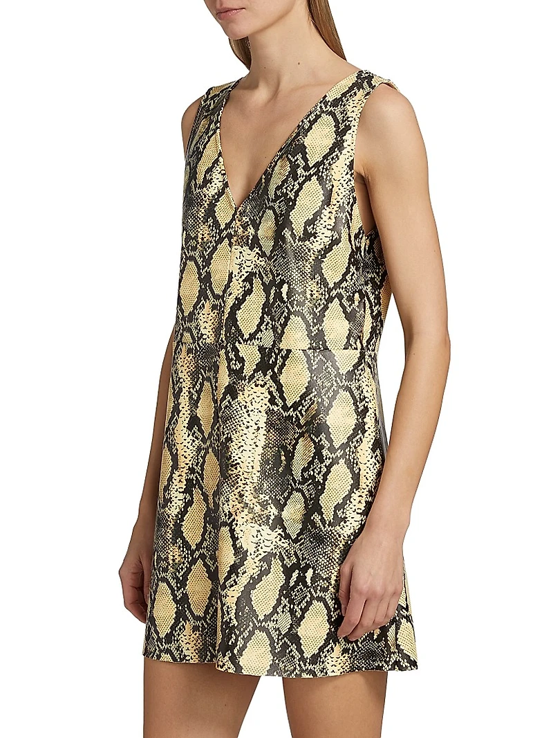 Malia Snakeskin Faux Leather Shift Dress