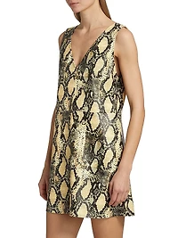 Malia Snakeskin Faux Leather Shift Dress