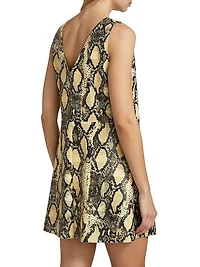 Malia Snakeskin Faux Leather Shift Dress