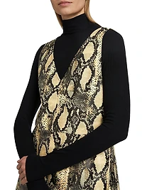 Malia Snakeskin Faux Leather Shift Dress