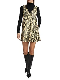 Malia Snakeskin Faux Leather Shift Dress