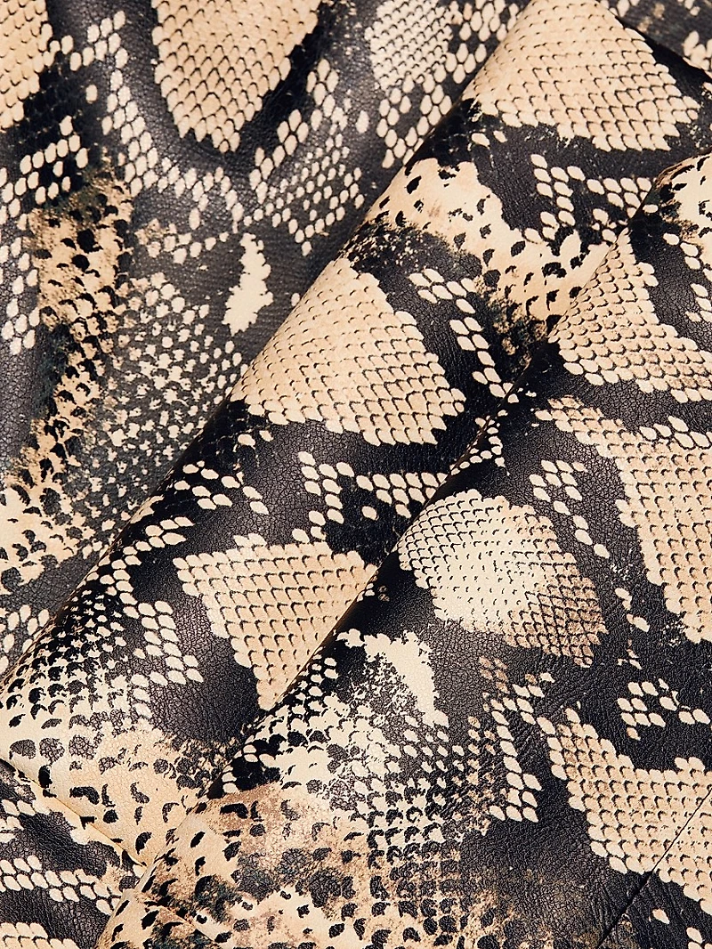 Gaia Snakeskin-Embossed Vegan Leather Pants