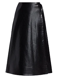 Beatrice Vegan Leather Wrap Skirt