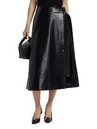 Beatrice Vegan Leather Wrap Skirt